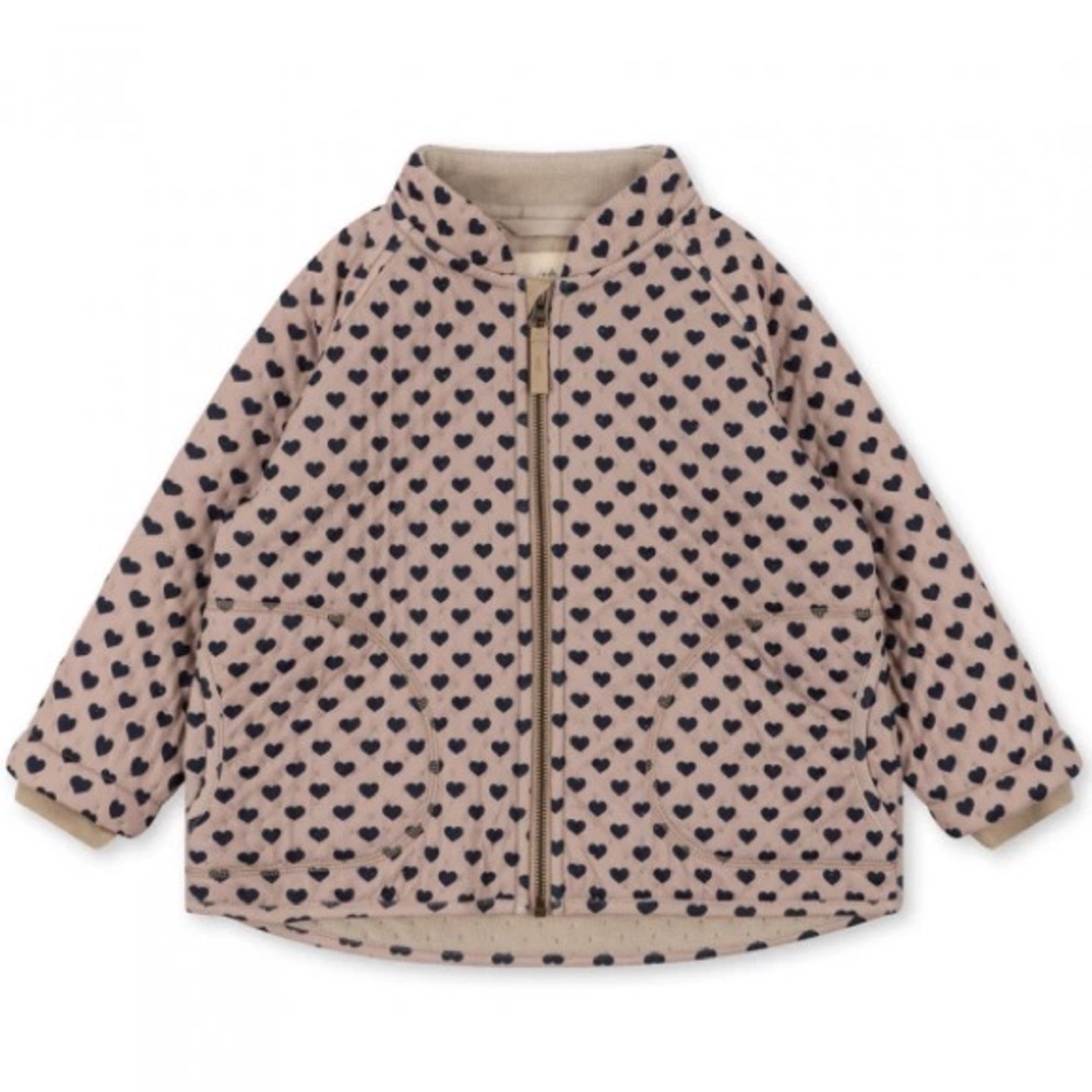 Konges Slojd Kids Heart-Print Puffer Jacket - Pink